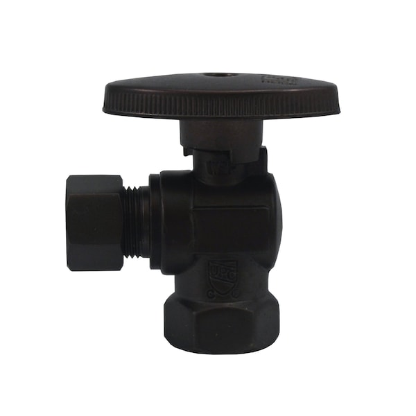 3/8in. FIP x 3/8in. OD Comp Quarter-Turn Angle Supply Stop Valve, Oil Rubbed Bronze